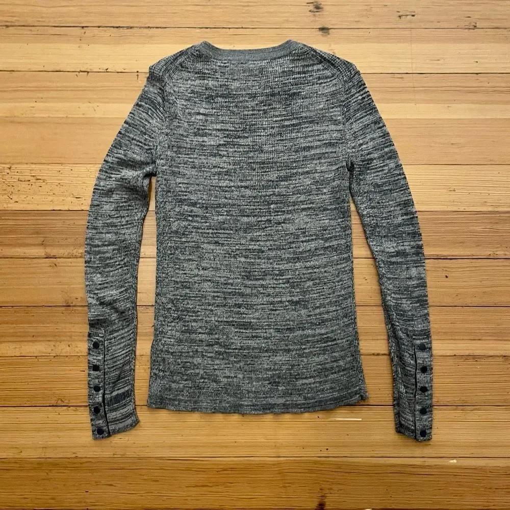 J. Crew ribbed pullover sweater with snap sleeves. Size S.